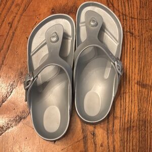 Birkenstock Light Gray Slide Sandals